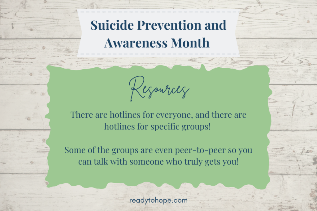 Suicide Prevention and Awareness Month Resources