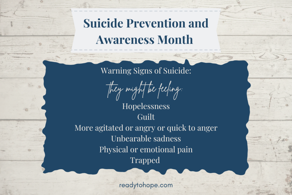 Suicide Prevention and Awareness Month Warning Signs of Suicide